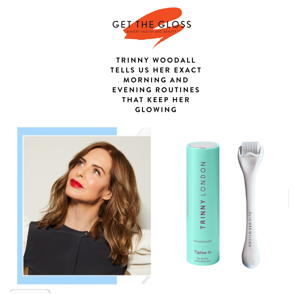 Trinny Woodall reveals her morning and evening skincare routines including Olivierewilson microneedling